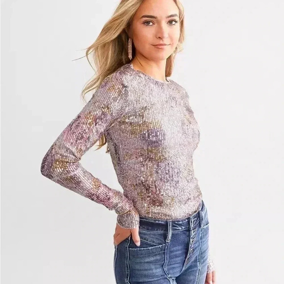 INTIMATELY FREE PEOPLE Gold Rush Top SIZE MEDIUM - Picture 1 of 13